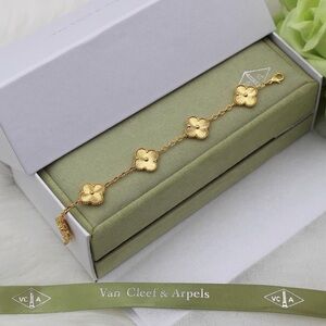🍀 Clover Motif Bracelet S925 Silver 18K Gold Plated -Symbol of Luck & Elegance